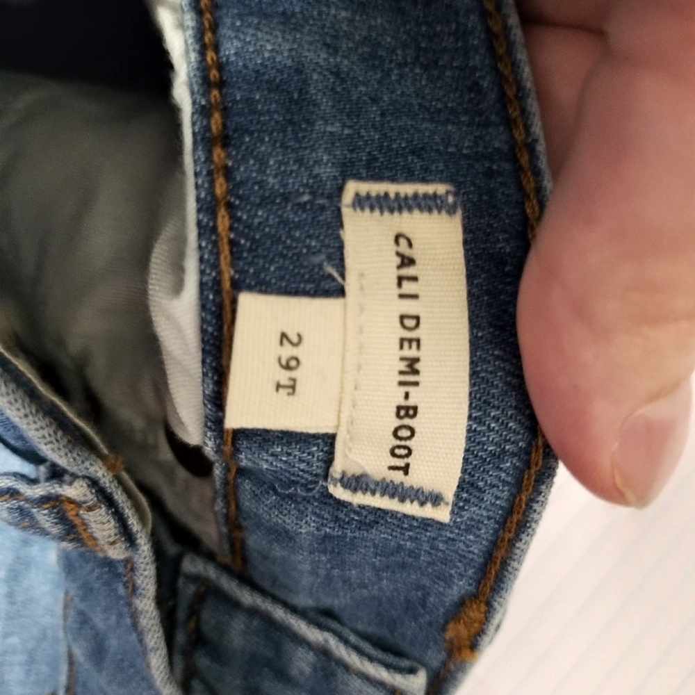 Madewell Cali Demi Boot Tierney Wash Eco Edition Preppy Boho Festival Jeans 29T - Picture 7 of 8